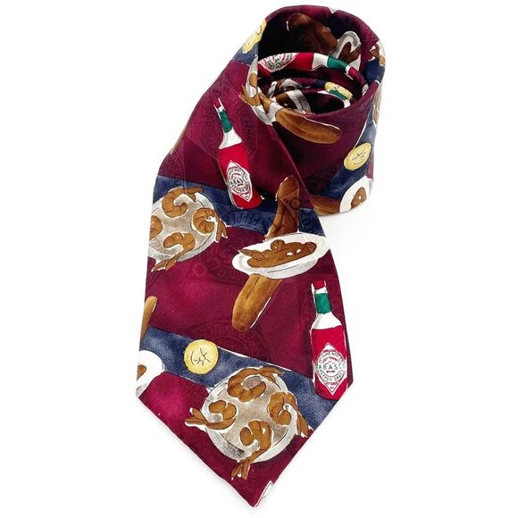 Tabasco Brand 100% Silk Necktie Hot Sauce Pop Culture Men’s Neck Tie - Picture 4 of 12